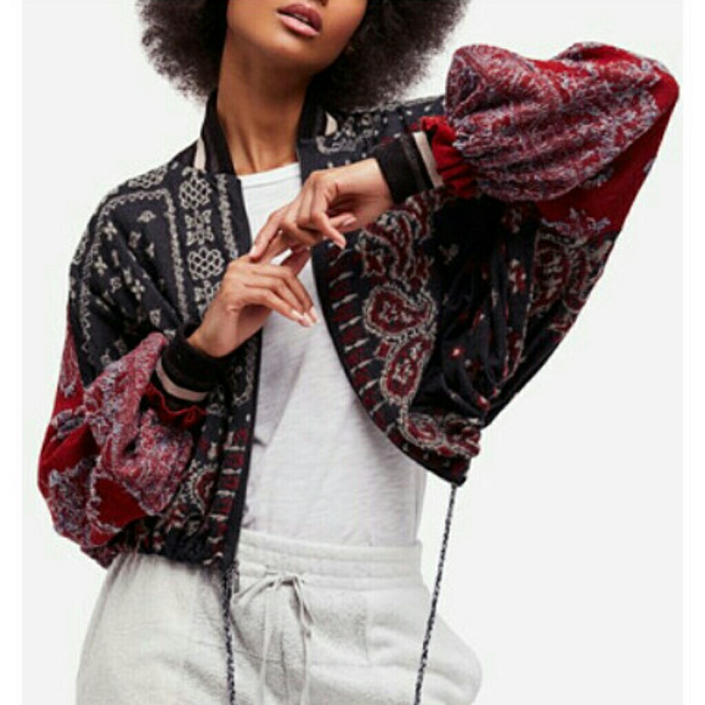 NWT Free People Drawstring Bomber Jacket